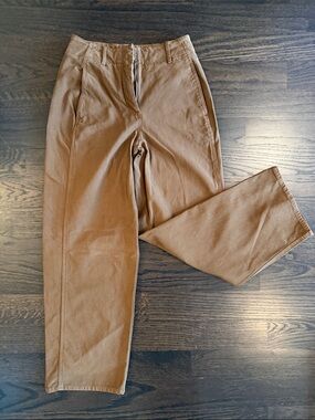 Wilfred Camel/Tan High-Rise Straight Leg Chinos